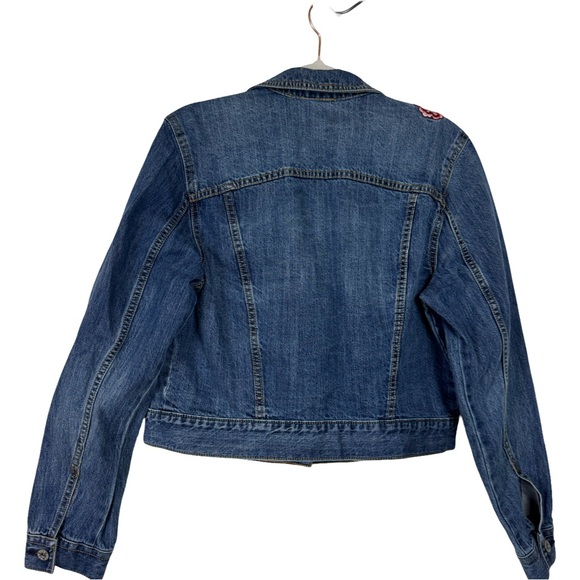 A.n.a.-A New Approach Embroidered Floral Rose Long Sleeve Denim Jacket Size M - Picture 5 of 11